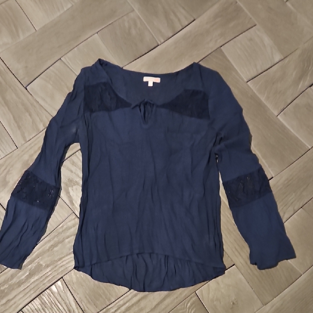 GB Girls Navy Long Sleeve Blouse